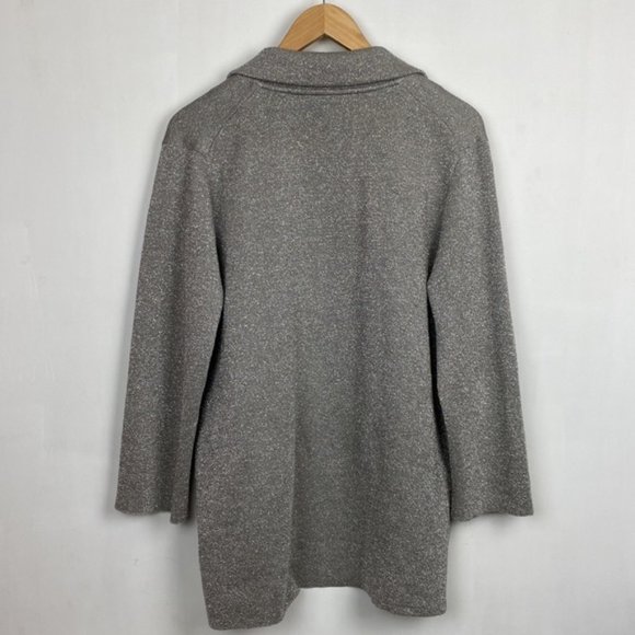 Rare J.Crew S Sophie Open Front Sweater Blazer Silver Metallic - Picture 12 of 12